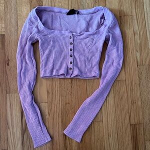 Urban outfitters Waffle crop henley